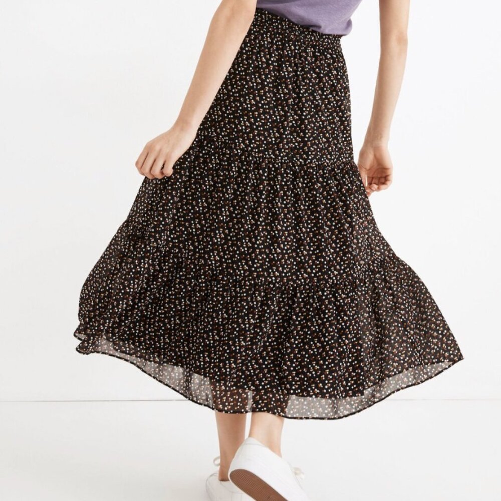 Madewell Georgette Tiered Maxi Skirt in Adorable Ditsy - Picture 3 of 7